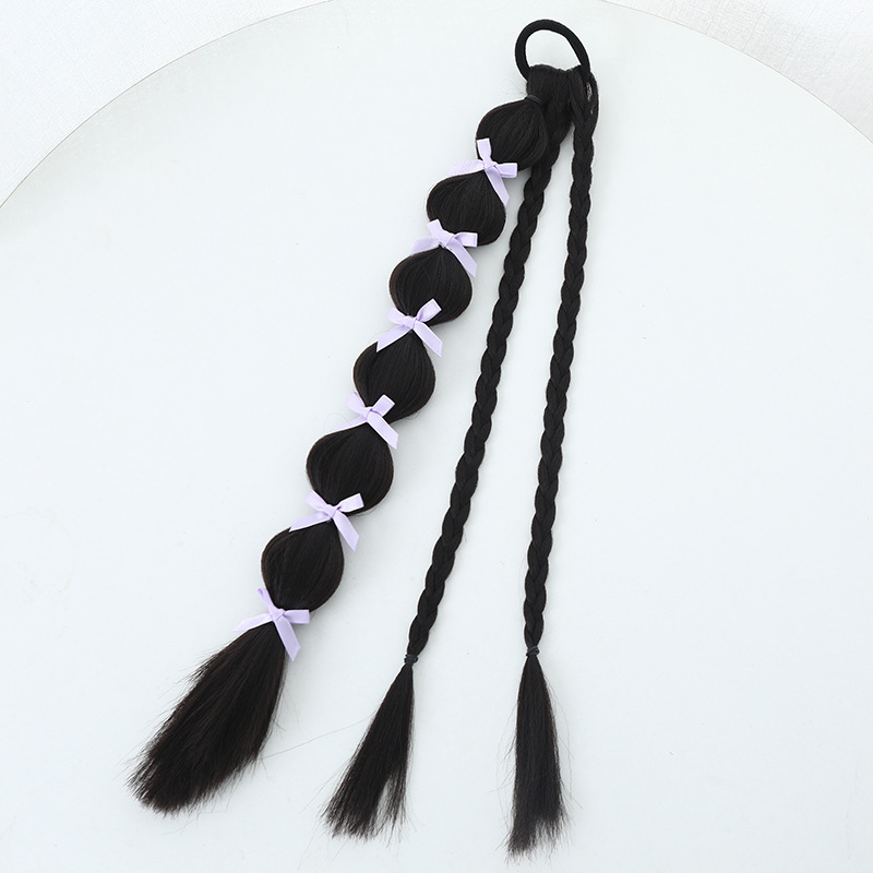 Bubble Three-Strand Braid [Purple Ribbon]