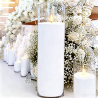 Conteneur en verre pour bougie cylindrique rond et haut de qualité supérieure, durable, avec étiquettes personnalisées pour la décoration de la maison, les mariages et Noël