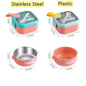 W45-contenedor de alimentos para niños, caja Bento de acero inoxidable para microondas, tazón para bebé, vajilla portátil, juego de fiambrera - Product Image 4