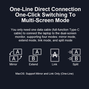 Câble 1 vers <span class=keywords><strong>2</strong></span> Écrans – Meilleure Vente – Moniteur <span class=keywords><strong>Portable</strong></span> Triple <span class=keywords><strong>2</strong></span>,5K QHD 16 Pouces – Écran Double pour Ordinateur <span class=keywords><strong>Portable</strong></span> – Extension d'Écran - Product Image 5