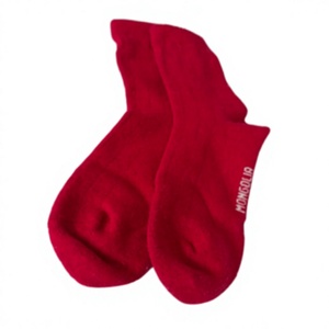 Wholesale MONGOLIA Sheep Wool <b>Crew</b> <b>Socks</b> for <b>Women</b> Solid Red Breathable Knitted For Daily Casual Wear Adults OEM ODM - Product Image 3