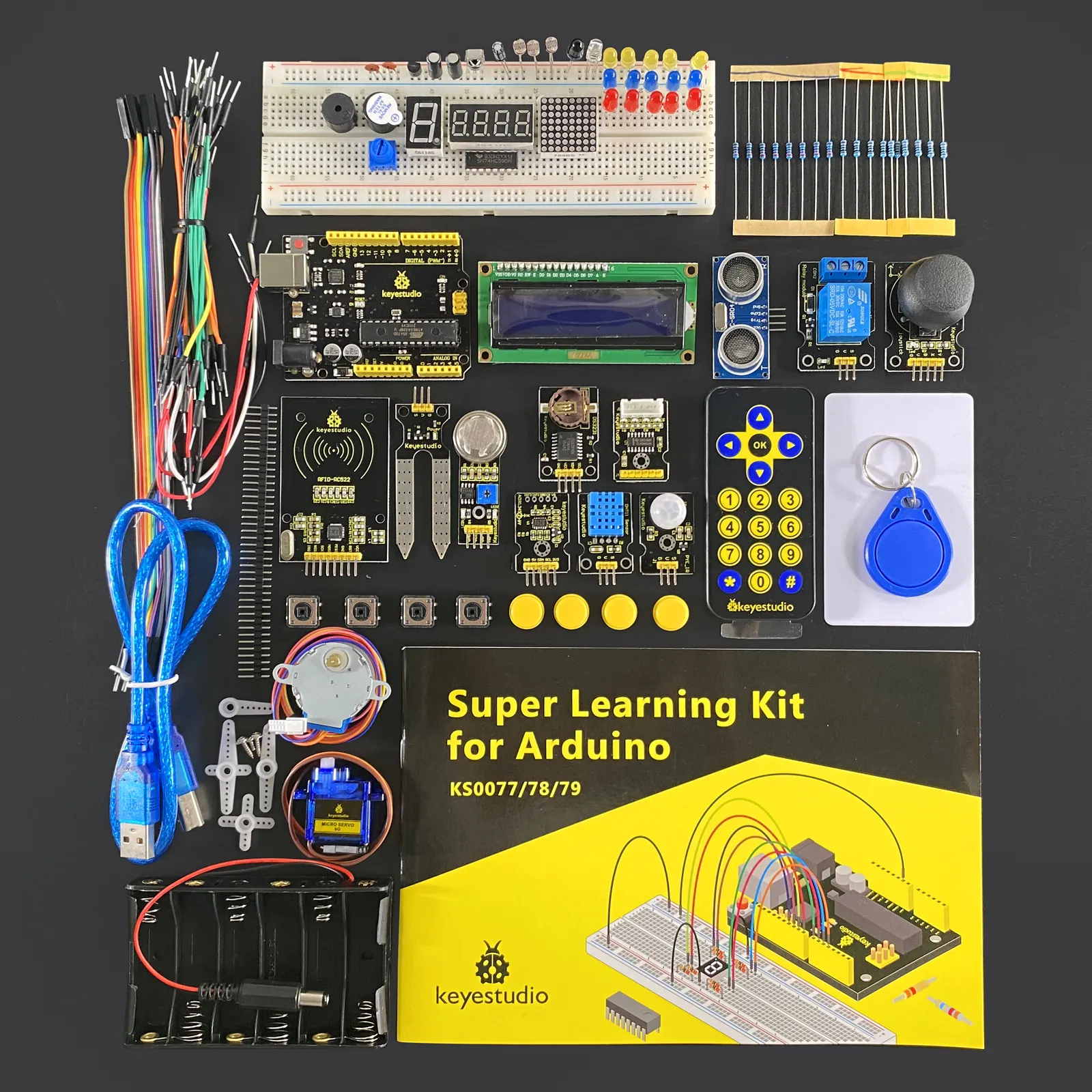 Neuzugang Keyestudio elektronischer Bauteil-Kit für Arduino V4.0 Board Programmierung Ausbildungs-Kit Lernen Einsteiger-Kit