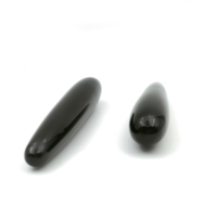 Bâton de massage en obsidienne noire polie, outil corporel droit et courbé pour la relaxation musculaire et le bien-être quotidien