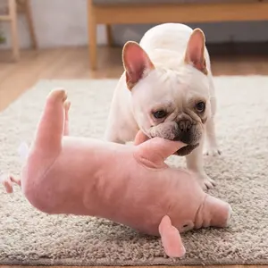 豚の形の人形犬ペット噛む歯のかみ傷に強いストレスリリーフ睡眠おもちゃペットぬいぐるみ犬ベント減圧人形