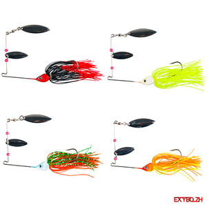 Señuelo de Pesca Safety Spin Spinnerbait 14g 9cm con Doble Aspa de Willow, Ojos de Pez 3D y Efecto UV para Agua Dulce y Salada - Product Image 3