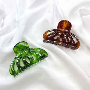 Pinza para el cabello de ácido acético verde esmeralda para mujer, uso diario, estilo verano 2024 - Product Image 1