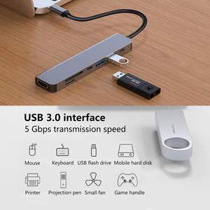 Hub USB C 7 en 1 SYONG, 4K30Hz HDTV, USB 3.0/2.0 Tipo C, SD/TF, Carga PD100W, Compatible con Computadoras <span class=keywords><strong>MacBook</strong></span> y iPad - Product Image 2