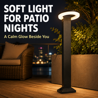 Lampe de jardin LED en forme d'anneau, lumière chaude, éclairage d'ambiance moderne pour allée, cour, pelouse