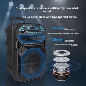 Nouvelle Offre Spéciale : Enceinte Subwoofer Télescopique Mobile d'Extérieur 12 Pouces pour Danse, avec Microphone Sans Fil et Grand Audio <span class=keywords><strong>Bluetooth</strong></span> - Product Image 3