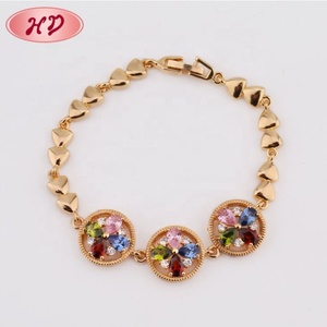 Pulsera de Cadena Tipo Tenis de Latón Chapado en Oro de 18K con Circonitas Cúbicas Multicolor, Cristales Coloridos, Elegante para Uso Diario, Fiestas, Decoración de Aniversario - Product Image 5
