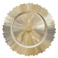Sous-Assiettes Rondes de Présentation en Acrylique Doré Style Récif pour Mariage, Fête ou Dîner de Noël – Vente en Gros