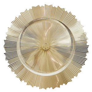 بيع بالجملة أطباق زينة بلاستيكية لحفلات الزفاف لوحات مرجانية ذهبية لإعداد الطاولات - Product Image 4