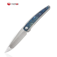 Couteau de poche haut de gamme en acier M390, couteau de survie, manche en titane, couteau pliant EDC avec clip pour la défense personnelle, le camping et la chasse
