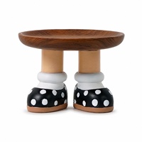 Plateau rond moderne en résine avec motif de chaussures à pois de dessin animé, organisateur de table ludique et ornement pour l'entrée et la décoration intérieure