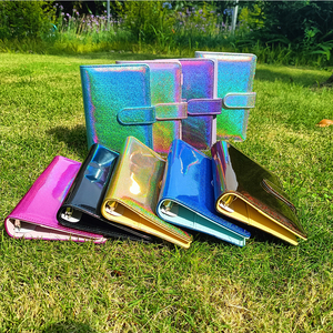 Bán Sỉ Chất Kết Dính Ngân Sách Long Lanh A6 Tùy Chỉnh Sổ Tay Xoắn Ốc Chất Kết Dính Sổ Tay Lấp Lánh Hình Lá Rời - Product Image 4