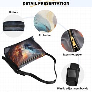 Sac à bandoulière imprimé pour femmes, sac à main Hobo avec fermeture éclair, sac à bandoulière pour les déplacements quotidiens, cadeau - Product Image 5