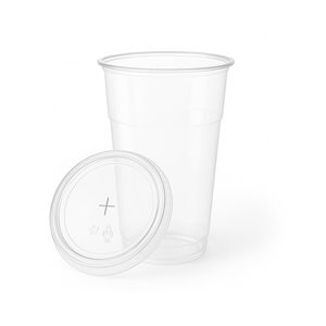 1000 pezzi Drinkware monouso in plastica dura Set-500ml bicchieri di tipo Kristal con coperchi 1000 in materiale plastico di alta qualità - Product Image 1