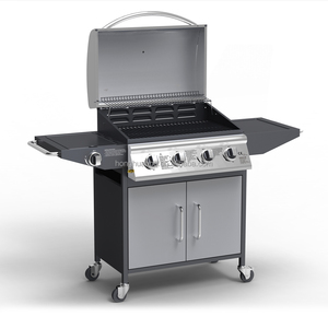 Tùy chỉnh thép không gỉ ngoài trời gas BBQ nướng 4 + 1 Burner Side Burner bảng với tủ - Product Image 4