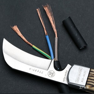 Couteau d'électricien Junxia en acier inoxydable, lame pied-de-mouton de 75 mm, dénudeur de câbles industriel FO-4021 - Product Image 1