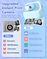 Cámara Instantánea para Niños M8 con Doble Lente, Compatible con Tarjeta SD de 32 GB, 48 MP, Impresión de Graffiti, Juguetes Educativos para Niñas y Niños, Regalo