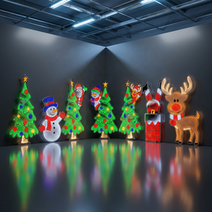 3D Infinity Mirror LED Acrylic Light up <b>Xmas</b> <b>Outdoor</b> <b>Decorative</b> Light with Remote Control DC for Home & Shop Window Multicolor - Product Image 1
