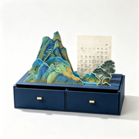 Boîte surprise sirène personnalisée style livre avec ruban, illustrations couleur, carton ondulé haut de gamme, jouets de collection, boîte rigide réutilisable
