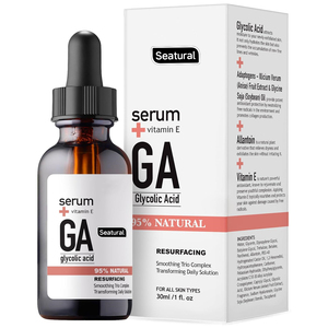 Özel etiket doğal glikolik asit yüz serumu E vitamini Allantoin ile exfoliyumuşatma için parlayan yüz cilt - Product Image 1