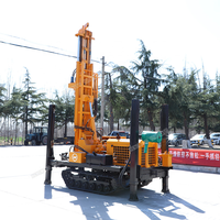 Machine de forage de puits d'eau rotative sur chenilles diesel Hengwang à prix abordable avec pompe, profondeur de forage maximale de 180 m