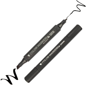 Set di <span class=keywords><strong>Pennarelli</strong></span> Artistici STA <span class=keywords><strong>a</strong></span> <span class=keywords><strong>Base</strong></span> Alcolica, 12 Colori, Punta Fine, per Studenti, Materiale PP Certificato con MSDS - Product Image 2