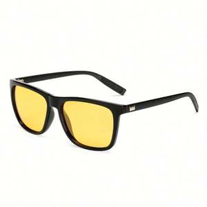 Nouvelles lunettes de soleil polarisées rétro pour hommes, verres jaunes, conduite de nuit, protection UV400, monture carrée - Product Image 1