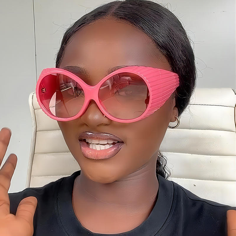 Lbashades 12111 New Arrival Oversized Glasses Round Chic Big Y2k Sunglasses  Women pink Shades for Ladies