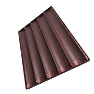 Non Stick Bánh Mì Pháp Đục Lỗ Khay Nhôm Thép 5 Groove <span class=keywords><strong>Baking</strong></span> Baguette Pan - Product Image 3