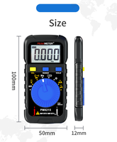 Peakmeter PM8215 Multimeter Digital Saku Portabel 600V Tegangan 400mA Arus dengan Layar 4000-Count, Auto Power, Buzzer, dan Dioda