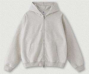 Sudadera con Capucha Unisex de Viaje con Cremallera, 400G, Color Sólido, Corte Holgado, para Hombre y Mujer, 100% Algodón, Casual, Transpirable, Manga Raglán, Otoño - Product Image 2