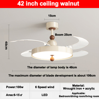 Ventilateur de plafond DC 42 pouces, grand, moderne, élégant, économique, avec lumières, télécommande et design à pales, idéal pour chambre à coucher, modèle 2026, en promotion