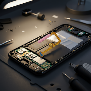 Cable flexible para botón de encendido Xiaomi Mi11 Lite con lector de huellas dactilares, diseño de barra rosa - Product Image 3