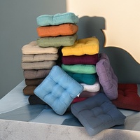 Coussin de chaise en lin uni, épais et confortable, pour la maison, la salle à manger, le bureau