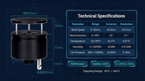 Anémomètre ultrasonique intégré pour drone, capteur <span class=keywords><strong>de</strong></span> station météo UAV, température <span class=keywords><strong>de</strong></span> l'air, humidité, <span class=keywords><strong>pression</strong></span>, vitesse et direction du vent - Product Image 3