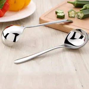 Korean Creative Long Handle Hotel Hot Pot Spoon Soup Ladle Home Kitchen Essential Tools Stainless Steel Spoons