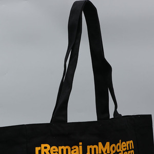 <strong>Black</strong> Cotton Canvas Tote <strong>Bag</strong> Customized logo Large Shopping <strong>Bag</strong> - Product Image 3