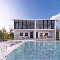 Maisons conteneurs modulaires préfabriquées à deux étages, démontables, en panneaux sandwich EPS, en kit plat, pour appartements et hôtels