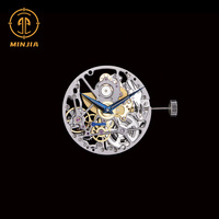 Mesin Jam Mekanik Slim Microrotor Skeleton Mewah Asli dengan Rotor Mini, Logo OEM yang Dapat Disesuaikan, Hangzhou 550A
