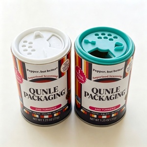 Boîte en papier personnalisée à prix abordable pour poudre d'assaisonnement de qualité alimentaire avec couvercle doseur et tube d'emballage d'épices à pression manuelle - Product Image 1