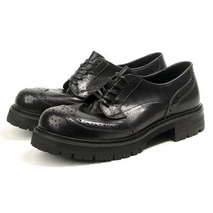 Zapatos de Vestir Casuales de Cuero para Hombre, Diseño de Lujo, Punta Cuadrada, Transpirables, Antideslizantes, con Cordones, para Oficina y Carrera Profesional - Product Image 1