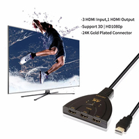 Commutateur KVM compatible 4K 2K 3D 3 entrées 1 sortie Mini Hub de commutation vidéo 3 ports 1080P pour DVD HDTV Xbox PS3 PS4