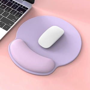Alfombrilla de ratón de gel de silicona redonda bonita púrpura de diseño personalizado con soporte de reposamuñecas para ordenador portátil y oficina - Product Image 1