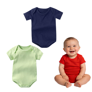 Abbigliamento Estivo per Neonati Tutina 100% Cotone Lavorato a Maglia Manica Corta con Chiusura a Bottoni Carina e Versatile - Product Image 3