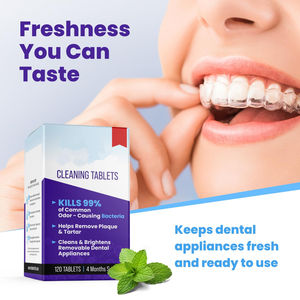 Pastillas Limpiadoras para Dentaduras Postizas, Limpiadores Ultrasónicos para Limpiar Protectores Bucales <span class=keywords><strong>Invisalign</strong></span>, Protectores Nocturnos y Más, Suministro para 4 Meses - Product Image 5
