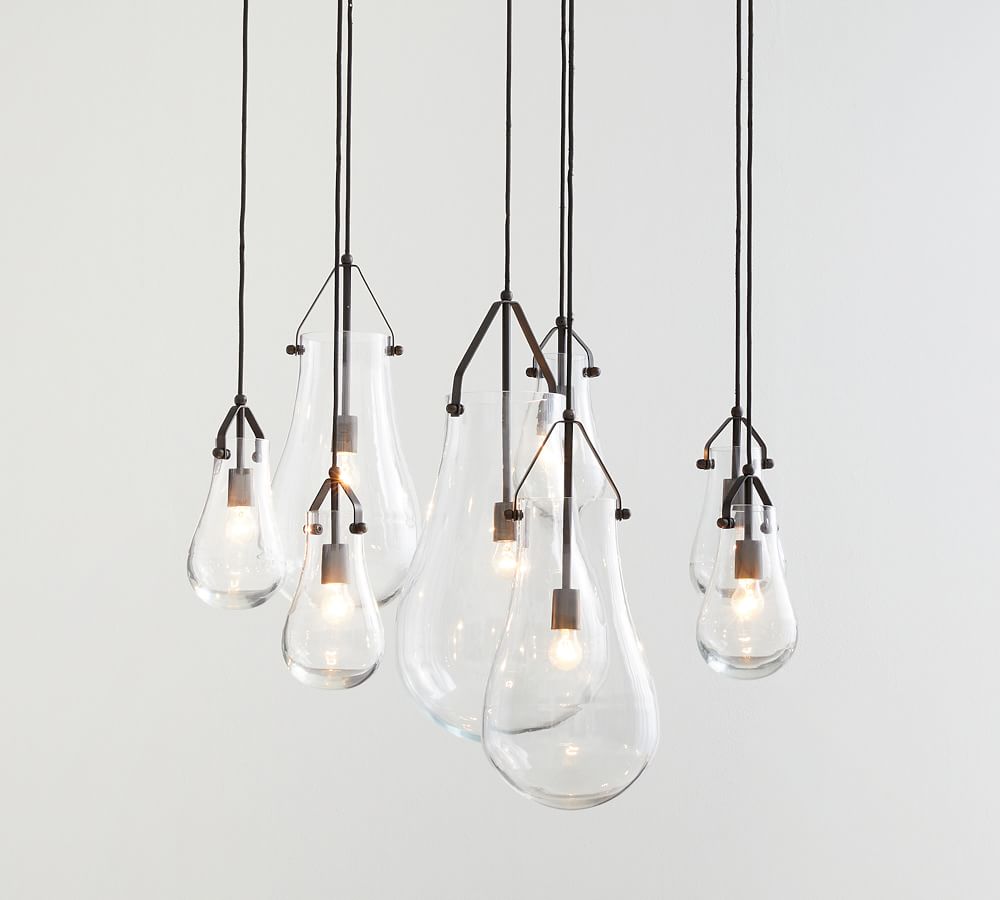 light luxury crystal recycled glass 8-light chandelier