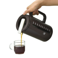 Cafetière à piston isolée à rayures avec cœur en verre résistant à la chaleur, portable, pour la maison, le bureau et les voyages
